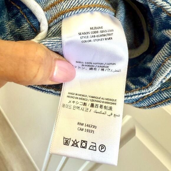 NWT RE/DONE Micro Trucker Cotton denim Vest. Size L - Picture 9 of 10